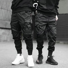 Load image into Gallery viewer, 2019 Hip Hop Boy Multi-Bolsillo cintura elástica diseño Harem Pantalones Hombre Streetwear Punk Casual pantalones Jogger hombre baile pantalón negro