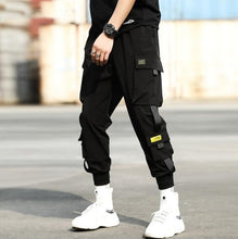 Load image into Gallery viewer, 2019 Hip Hop Boy Multi-Bolsillo cintura elástica diseño Harem Pantalones Hombre Streetwear Punk Casual pantalones Jogger hombre baile pantalón negro