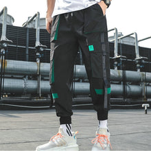 Load image into Gallery viewer, 2019 Hip Hop Boy Multi-Bolsillo cintura elástica diseño Harem Pantalones Hombre Streetwear Punk Casual pantalones Jogger hombre baile pantalón negro