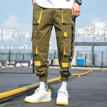 Load image into Gallery viewer, 2019 Hip Hop Boy Multi-Bolsillo cintura elástica diseño Harem Pantalones Hombre Streetwear Punk Casual pantalones Jogger hombre baile pantalón negro
