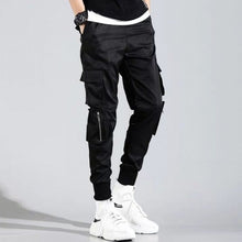Load image into Gallery viewer, 2019 Hip Hop Boy Multi-Bolsillo cintura elástica diseño Harem Pantalones Hombre Streetwear Punk Casual pantalones Jogger hombre baile pantalón negro
